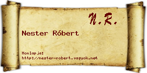 Nester Róbert névjegykártya