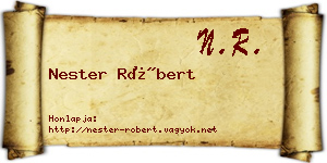 Nester Róbert névjegykártya